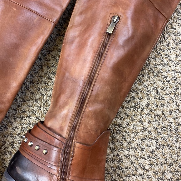 Vince Camuto Beatrix Distressed Leather Riding Boots - Picture 6 of 15